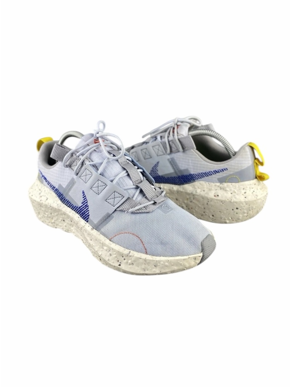 Nike Men’s Light Blue Sneakers with Purple Swoosh and Yellow Heel Tab